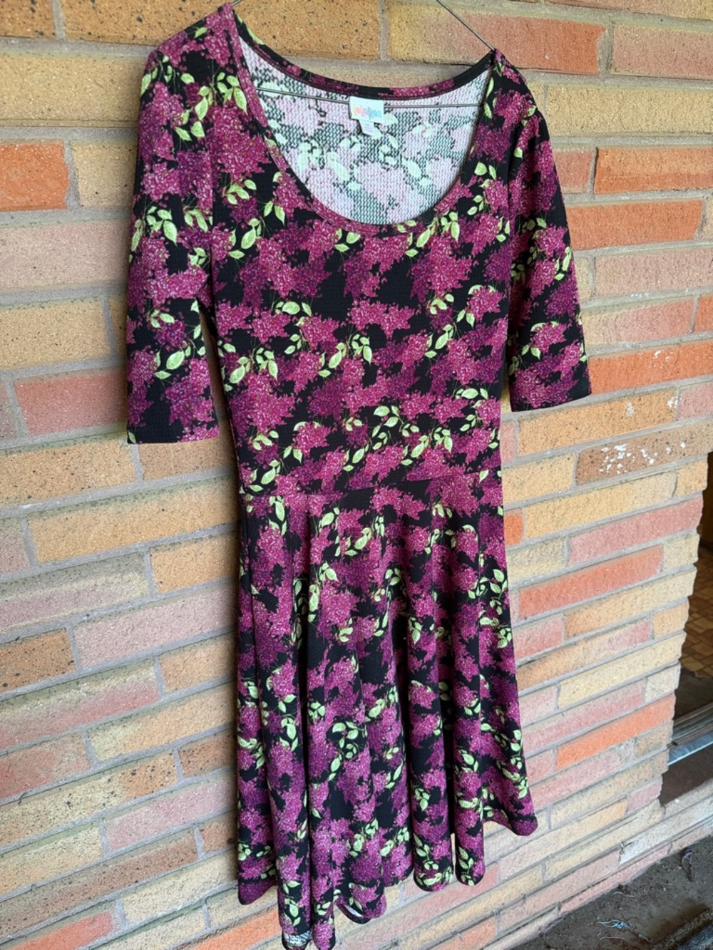LuLaRoe Black, Pink & Lime Floral Top